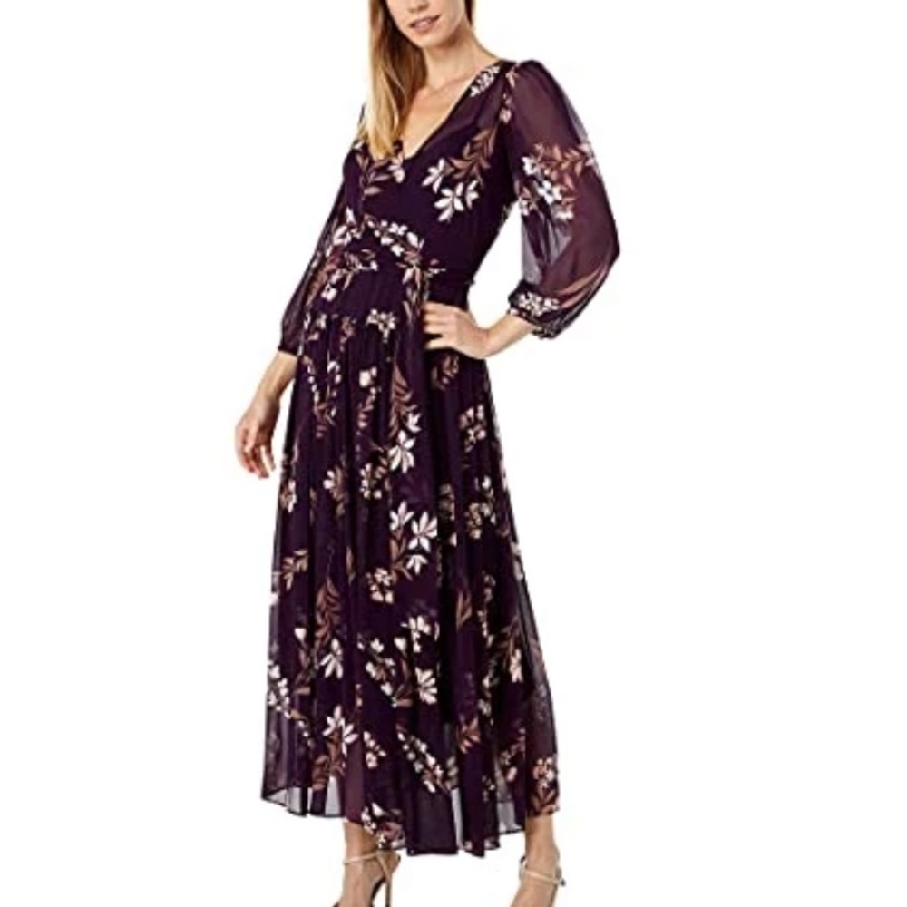 Calvin Klein Purple Floral Maxi Dress